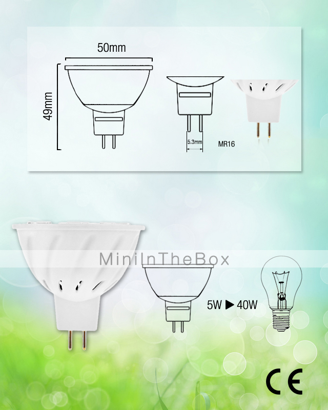 5W GU5.3(MR16) LED Spotlight MR16 30 SMD 5050 420 lm Natural White DC