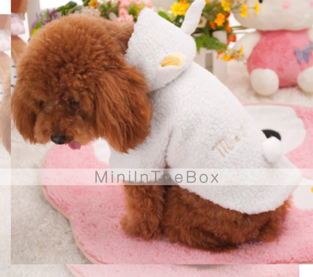 Dog Hoodie White Dog Clothes Winter Solid 381112 2016 8.99