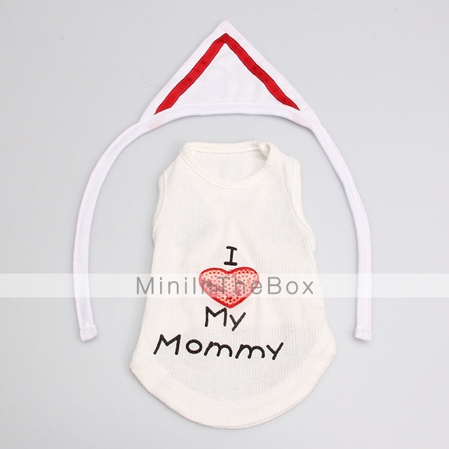 Dog Shirt / TShirt White Dog Clothes Spring/Fall Letter & Number