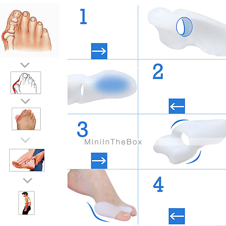 Silicone Fabric Gel Heel Bunion Toe Protector Pain Relief Free Cushion