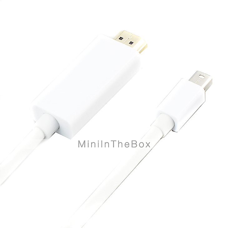 1.8M 6FT Thunderbolt Male to HDMI V1.4 Male Cable White for MacBook Air