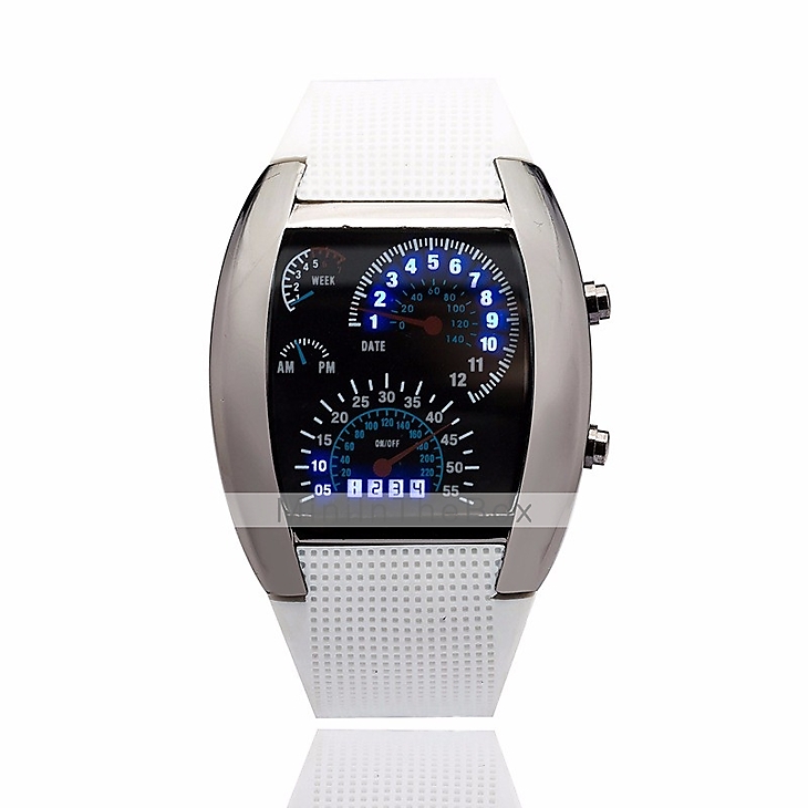 Men's Watch Sports Speedometer Style LED Digital Calendar Wrist Watch Cool Watch Unique Watch