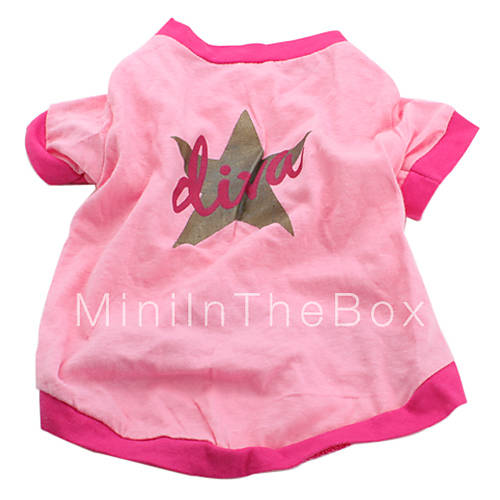 Dog Shirt / TShirt Pink Dog Clothes Summer Spring/Fall Stars Casual
