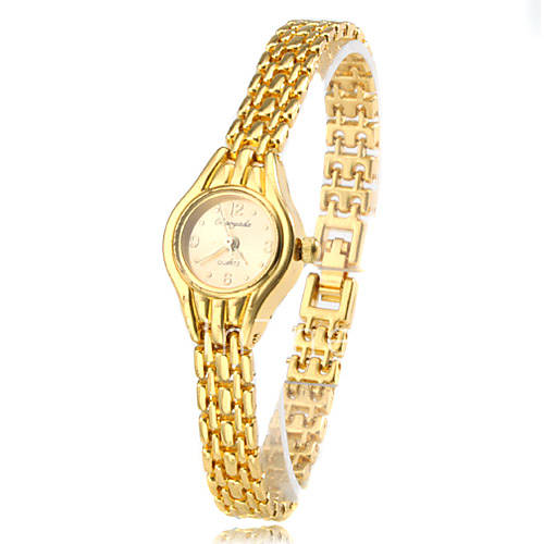 Women's Fashionable Style Alloy Analog Quartz Bracelet Watch (gold 