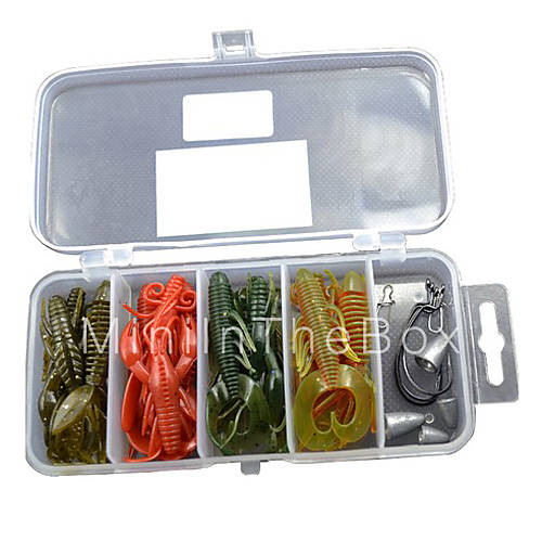 Super Soft Fishing Lures with Single Hook Lure Pack (26 Pcs/Set) SH026