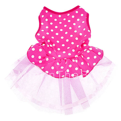 Dog Dress Pink Dog Clothes Summer Polka Dots Wedding Fashion 597460