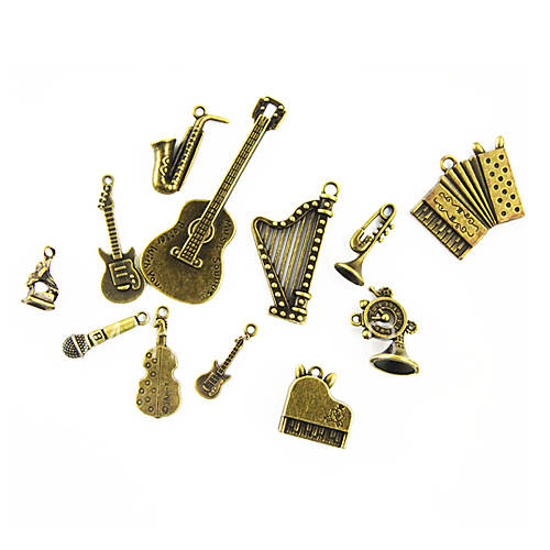 Бронзовый Classic Mini Музыкальные Модели Инструмент (6 шт, случайным образ