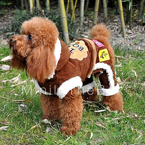 Warm Lovely Doggy Pattern Cotton Hoodie Jumpsuit for Pets Dogs