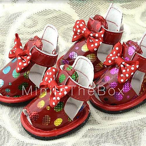 Dog Shoes & Boots Red / Black / Beige Summer PU LeatherDog Shoes