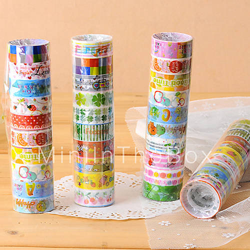 Fancy Adhesive Scrapbooking Adhesives Tape 2.2 M(10 PCS Random Color
