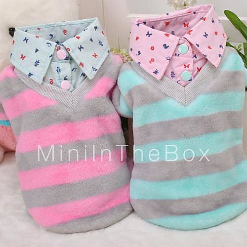 Fashionable Stripes Pattern Shirt with Collar for Pets Dogs (Assorted