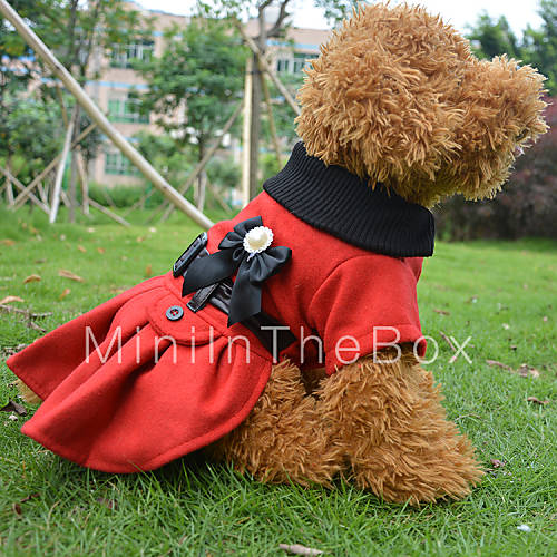 Dog Coat Red Dog Clothes Spring/Fall Bowknot 4243051 2017 14.99