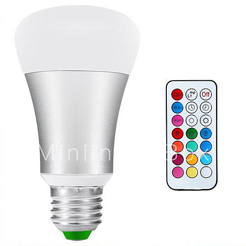 10W E26/E27 LED Bulbs, Color Changing + Daylight White 2in1, Dimmable with Remote Control, 60W